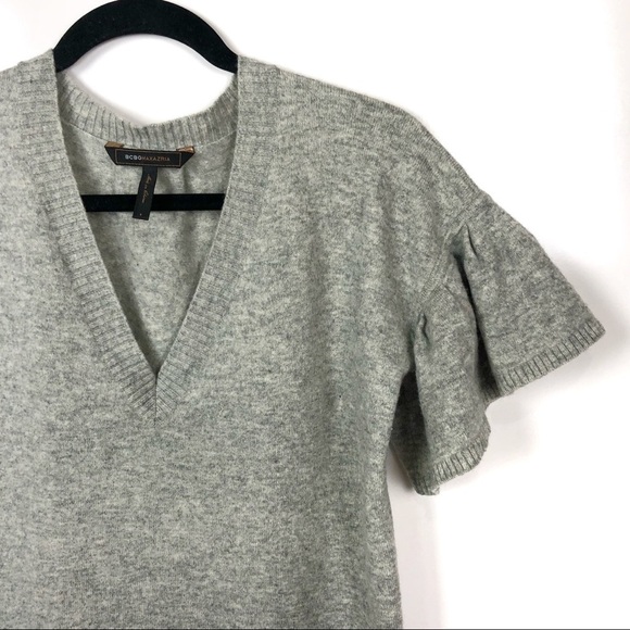 BCBGMaxAzria Flutter Sleeve Lambs Wool Sweater S - Picture 3 of 9